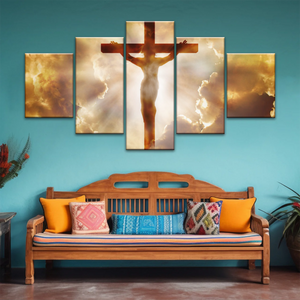 Sunrays Through Crucifixion of Jesus-Holy Spirit Of Christian Wall Art