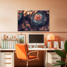 Load image into Gallery viewer, White And Orange Petaled Digital Flowers Wall Art