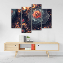 Load image into Gallery viewer, White And Orange Petaled Digital Flowers Wall Art