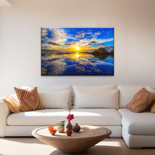 Load image into Gallery viewer, Golden Sun Reflection Oahu’s North Shore In Hawaii Canvas Photo Print