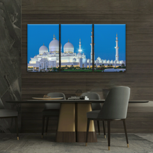 Load image into Gallery viewer, Abu Dhabi Sheikh Zayed Mosque View At Night Print Art Canvas