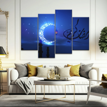 Load image into Gallery viewer, Islam Muslim Silhouette of Faith: Illuminated in the Night Glow Wall Art