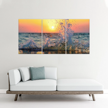 Load image into Gallery viewer, Sea Waves Splashing at Sunset Canvas Photo Prints