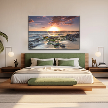 Load image into Gallery viewer, Seashore The Sun Rises From The Sea Level Photo Printing On Canvas