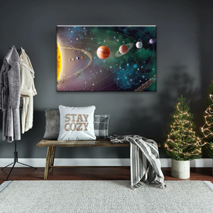 Solar System Universe Sun And Planets Canvas Wall Prints
