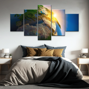 Sunlight Through Earth Planet Photo To Canvas Print