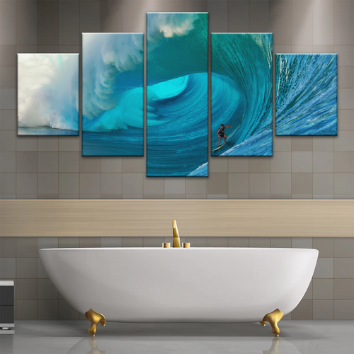 Giant Wave Ocean Surfing for Beginners Wall Art